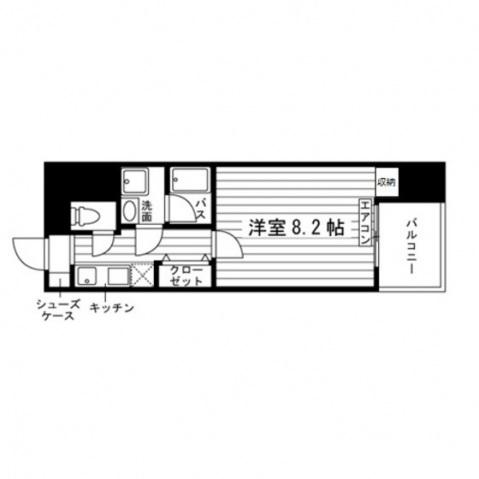 リリーズタワー新百合ヶ丘(1K/8階)の間取り写真