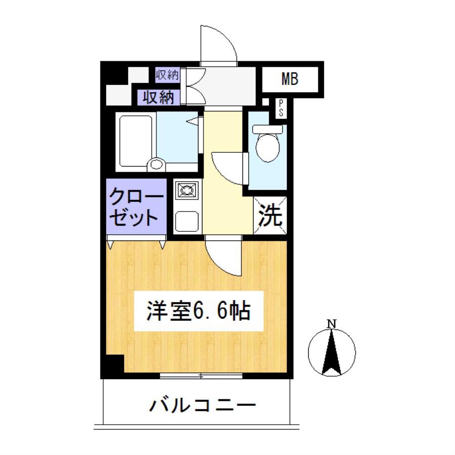 スターコート堀之内(1K/3階)の間取り写真