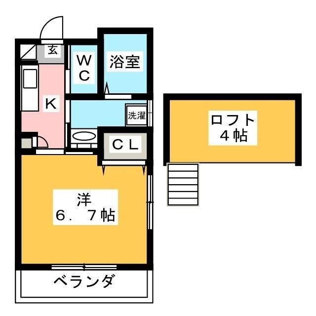 Fフラット・蕨(1K/1階)の間取り写真