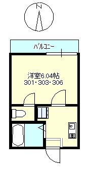 クーネル八王子(1K/1階)の間取り写真