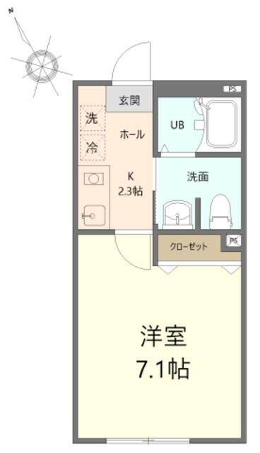 ロイヤルハイツ白楽参番館(1K/1階)の間取り写真