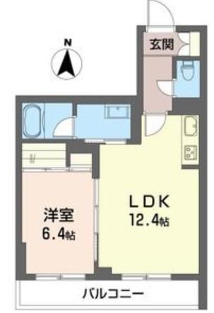 アルフラットコート(1LDK/1階)の間取り写真
