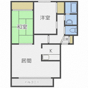 アメニティ東札幌(2LDK/3階)の間取り写真