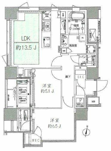 ザ・レジデンス平河町(2LDK/3階)の間取り写真