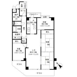三井一社ハイツ(4SLDK/1階)の間取り写真