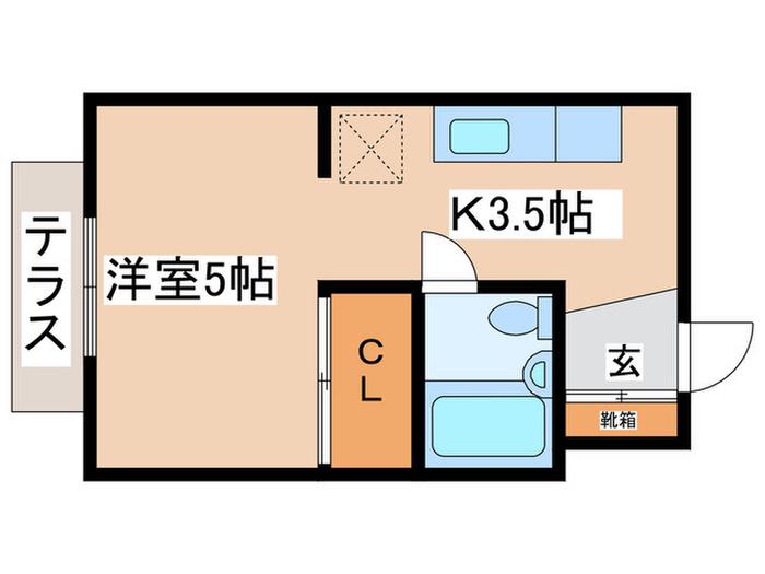 カサビアンカ(1K/1階)の間取り写真