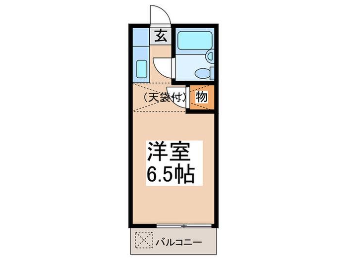 アゼリア宮崎台(ワンルーム/2階)の間取り写真