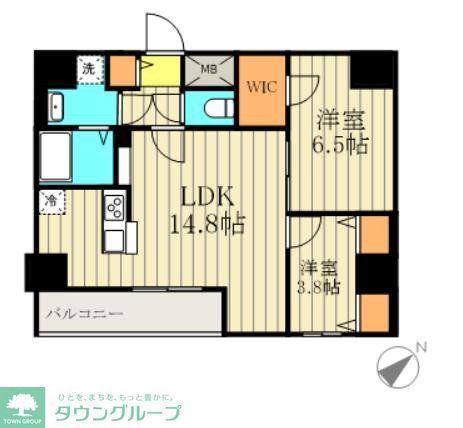 カパリリ小岩(2LDK/11階)の間取り写真