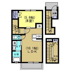 グランフロント大和(1LDK/3階)の間取り写真