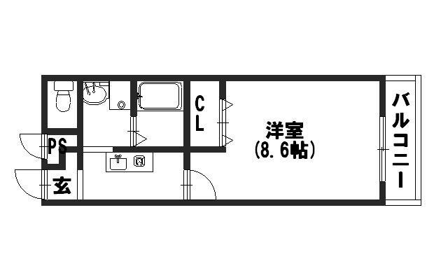 アンプルールクラージュルヴニール(1K/1階)の間取り写真