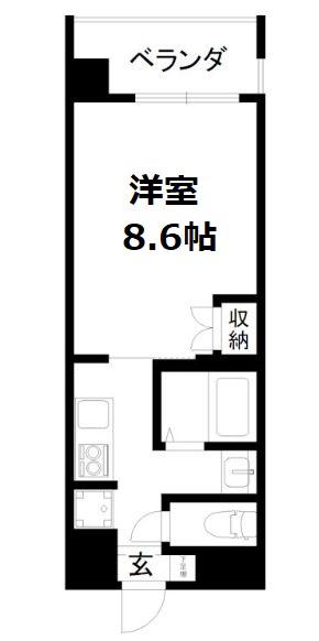 LUXENA 梅小路京都西(1K/3階)の間取り写真