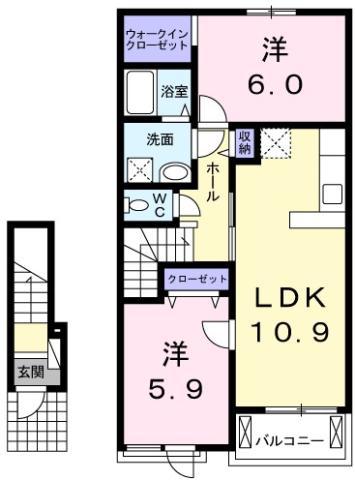 ブリリオ(2LDK/2階)の間取り写真