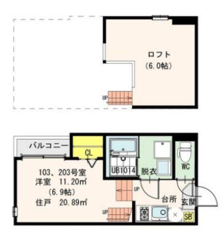 ディオステージ新栄(1K/2階)の間取り写真