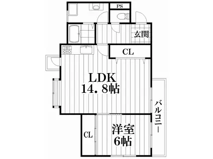 ファミール吉田I(1LDK/5階)の間取り写真