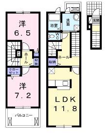 レザンII(2LDK/2階)の間取り写真