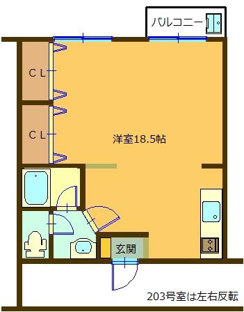 中央コーポ(ワンルーム/2階)の間取り写真