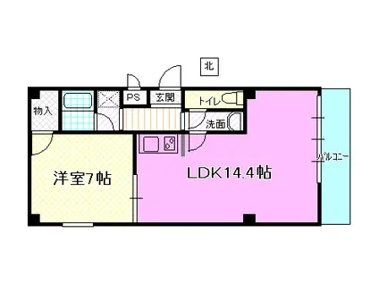 エイトウッドマンション(1LDK/2階)の間取り写真