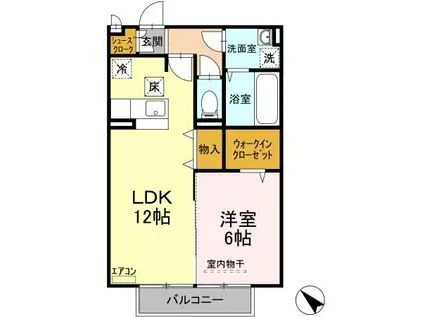 ベルソフィアC(1LDK/1階)の間取り写真