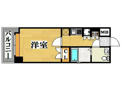 サヴォイレジェント(ワンルーム/9階)の間取り写真