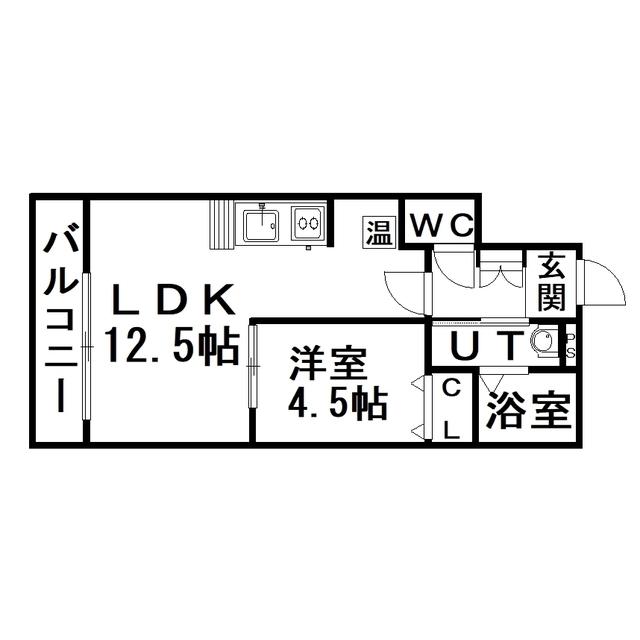 プランドール(1LDK/3階)の間取り写真