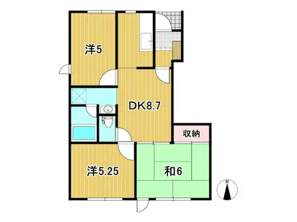 インテルノ田尻台 E棟(3DK/1階)の間取り写真