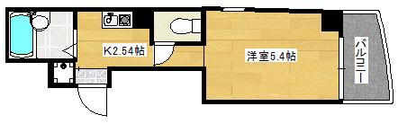 リボン金屋町(ワンルーム/3階)の間取り写真