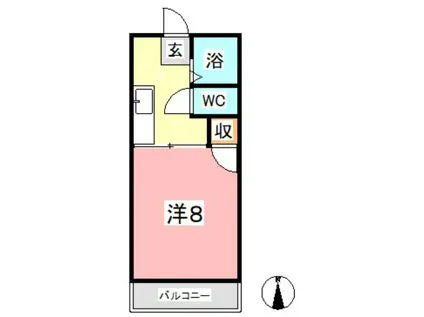 小野コーポ(1K/2階)の間取り写真