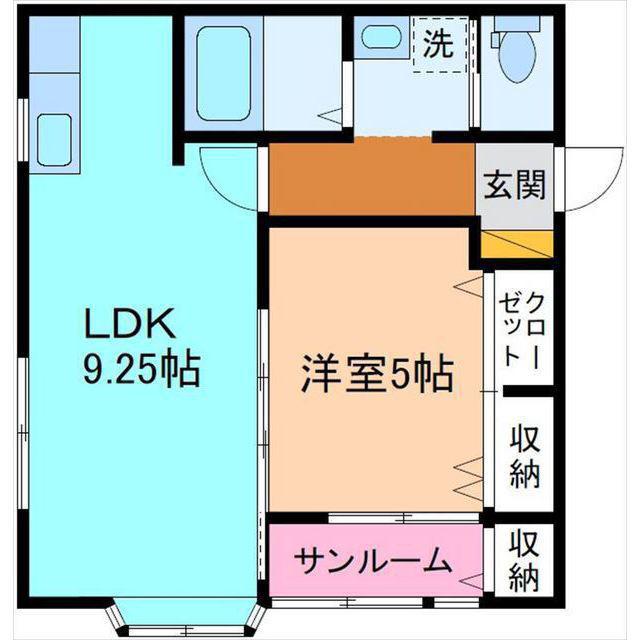 サン・ディアリーII(1LDK/1階)の間取り写真