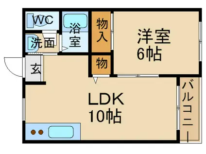 秀明ハイツⅡ(1LDK/2階)の間取り写真