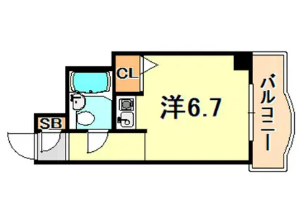 ダイアパレス新神戸(ワンルーム/3階)の間取り写真