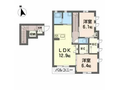 メゾンマスト 桜苑II(2LDK/2階)の間取り写真