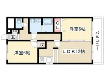 ヨシタカハイツ(2LDK/2階)の間取り写真