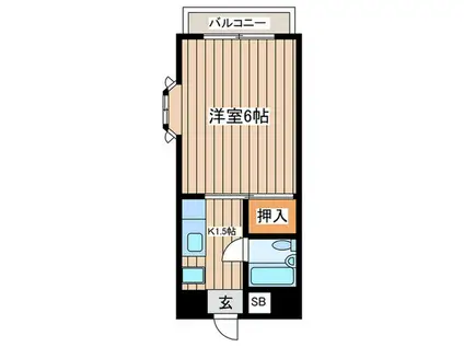 津久井セントラルハイツ(1K/3階)の間取り写真