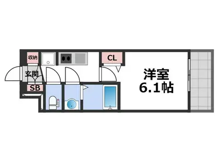 メインステージ天王寺サイドシティ(1K/8階)の間取り写真