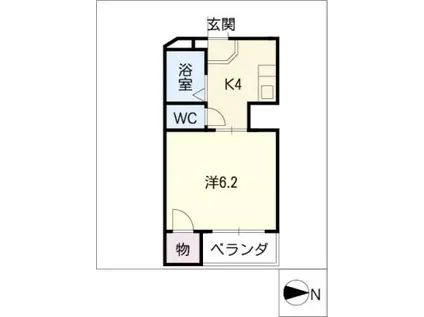 サンライズ塚本(1K/2階)の間取り写真