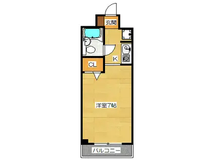アムール須賀(1K/2階)の間取り写真