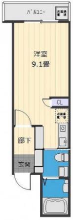 カーサ120(ワンルーム/2階)の間取り写真