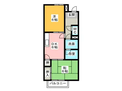 サープラス喜久屋 2(2DK/1階)の間取り写真