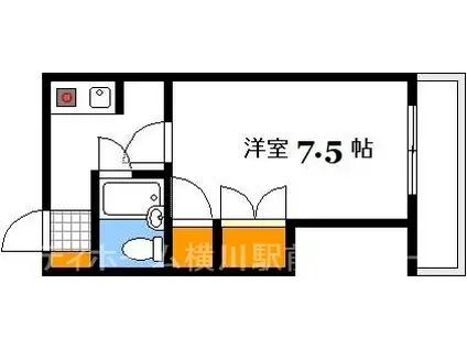 レジデンス三篠(1K/3階)の間取り写真