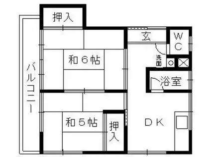 和光アパート(2DK/2階)の間取り写真