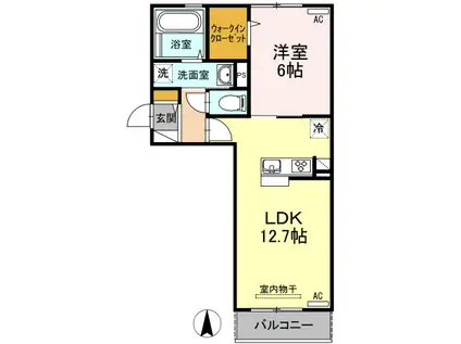 セジュール シンワ(1LDK/3階)の間取り写真