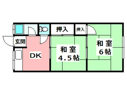 第2山野文化(2DK/2階)の間取り写真