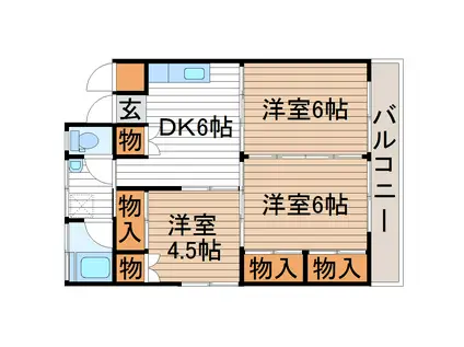 小川コーポ(3DK/4階)の間取り写真