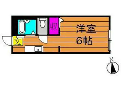 サンクオーレ青江A(ワンルーム/2階)の間取り写真