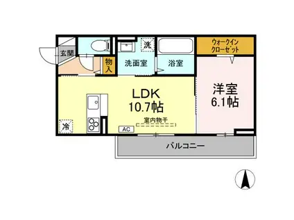 ＪＲ東北本線 盛岡駅 徒歩24分 3階建 新築(1LDK/3階)の間取り写真