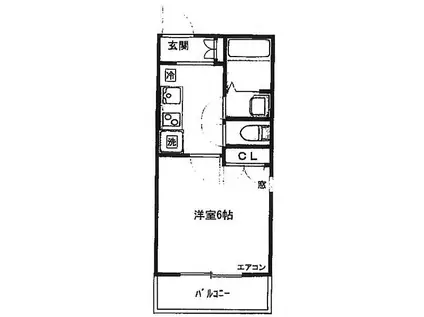 クレスト初台(1K/2階)の間取り写真