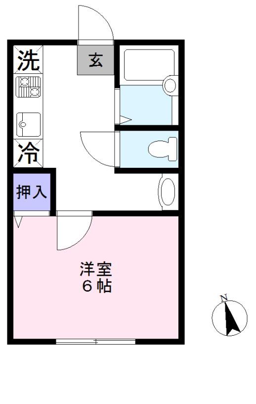 ランス五香(1K/2階)の間取り写真