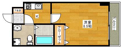 SERENITE江坂四番館(1K/8階)の間取り写真