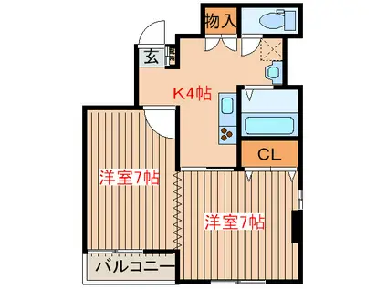 I-BLOOD(2K/2階)の間取り写真