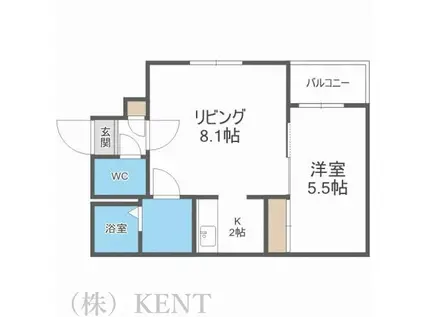 ジュネス琴似(1SLDK/3階)の間取り写真